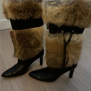 Cute fur knee boots! Barely worn. Almost new!